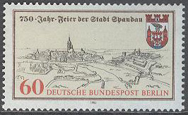 Berlin – M  659 Staden Spandau 750 år – Vy, märke kpl **