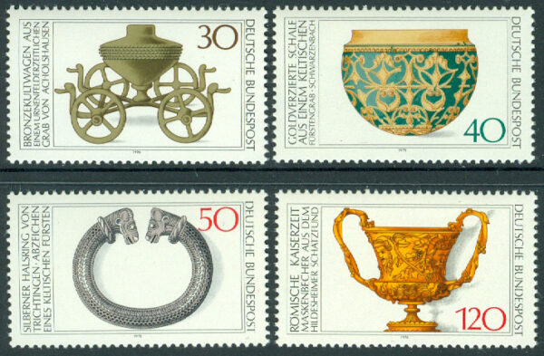 Tyskland - M  897-900 Arkeologiska fynd bl.a. halsring i silver, 4 kpl **