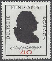 Tyskland – M  809 Friedrich Gottlieb Klopstock  (1724-1803), diktare, 1 kpl **