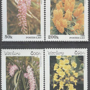 Laos – M 1534-1537 Blommor – Orkidéer, 4 kpl **