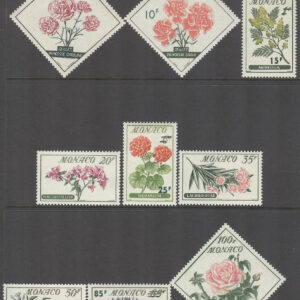 Monaco – M  609-617 Blommor bla Nejlika Fürstin Gracia, serie 9 kpl **