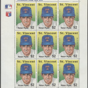 St. Vincent – M 1477 Sport – Baseball – Nolan Ryan, Miniark kpl **