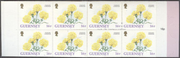 Guernsey - M  561 D Blommor - Nejlikor, 8 frimärken i Häfte kpl **