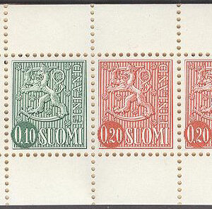 Finland – Häfte HA 11 kn N:o 1714 Lejontyp, 4 st frimärken **