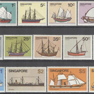 Singapore – M  342-354 Skepp bla Golekkan & Palari, serie 13 kpl **