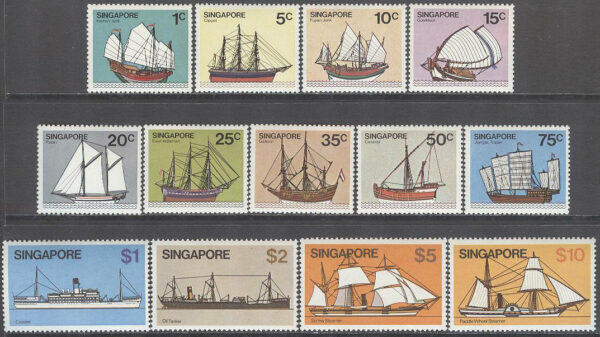Singapore - M  342-354 Skepp bla Golekkan & Palari, serie 13 kpl **