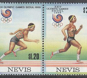 Nevis – M  492-495 OS i Seoul 1988 Sprintlöpning, 4-strip kpl **