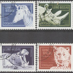 Guinea-Bissau – M 1096-1103 Djur bla Flodhäst & Lejon, serie 8 kpl