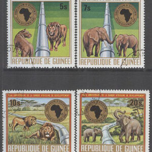 Guinea – M  729-732 A Djur bla jejon – Afrikanska Utvecklingsbanken 10 år, 4 kpl stpl