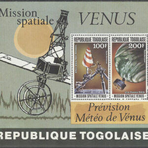 Togo – M 1298 (BL 132) Utforskning av Venus, rymdsonden Venera 1, block **