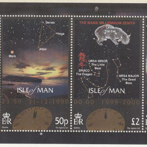 Isle of Man – M BL  38 Rymd – Stjärnbilder – Nytt Årtusende, Block **