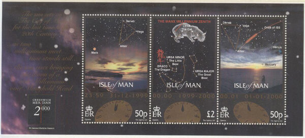Isle of Man - M BL  38 Rymd - Stjärnbilder - Nytt Årtusende, Block **