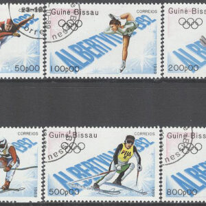 Guinea-Bissau – M 1088-1093 OS i Albertville 1992 bla Störtlopp, 6 olika