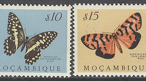 Mocambique – M  417-418 Fjärilar bla Amphicallia thelwalli, serie 2 olika **