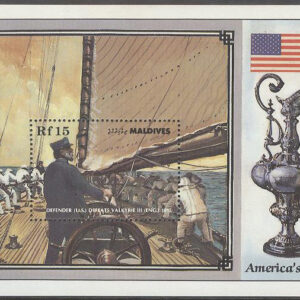 Maldiverna – M BL 136 Segling – America’s Cup – Båten Defender, Block **