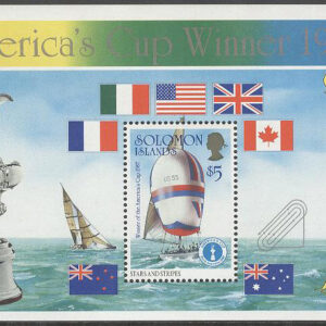 Solomon Islands – M BL  22 Segling – America’s Cup – Båten Stars & Stripes, Block **