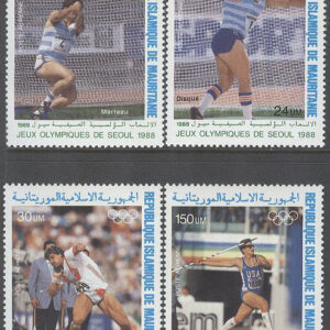 Mauretanien – M  926-929 OS i Seoul 1988 II Friidrott, serie 4 kpl **