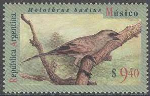 Argentina – M 2240 Sångfåglar – Molothrus badius, märke kpl **
