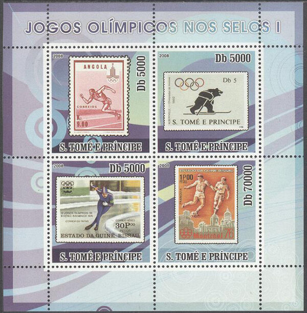 S. Tomé E Principe - M 3460-3483 Afrikanska OS frimärken, 6 st Miniark kpl **