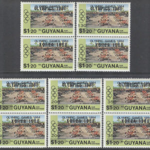 Guyana – M 2306-2315 OS i Seoul 1988 – Påtryck, 5 st par kpl **