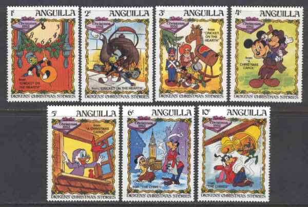 Anguilla - M  557-563 Disney - Dickens julberättelser, 7 ol **