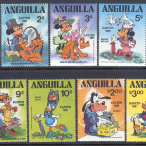 Anguilla – M  432-440 Disney – Disneyfigurer firar påsk 1981, 9 kpl**