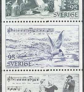 Sverige – F 1000-1002 I Roslagens famn – Perforeringsfel, 3-strip **