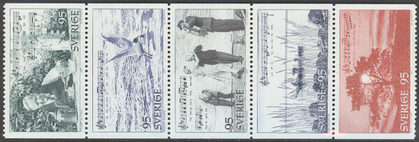 Sverige - F 1000-1004 I Roslagens famn, 5-strip kpl **