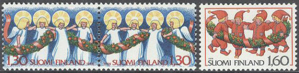 Finland - F 1006-1008 Julfrimärken 1986 - Tomtar, 1 + par kpl **