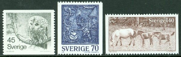 Sverige - F 1008-1010 Kattuggla, Sättugnshäll, Gotlandsruss, 3 kpl **