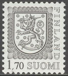 Finland – F 1009 C Bruksserie IV. Vapentyp. Typ IIS 1,70 mark grå, märke **