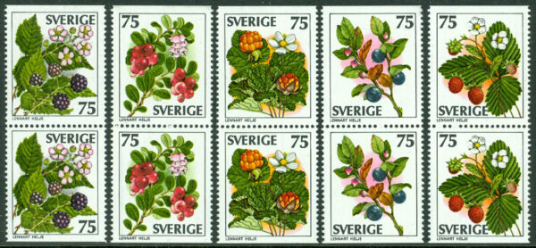 Sverige - F 1011-1015 Vilda bär, 10 kpl **