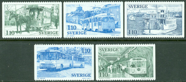 Sverige - F 1016-1020 Lokaltrafiken 100 år, 5 kpl **