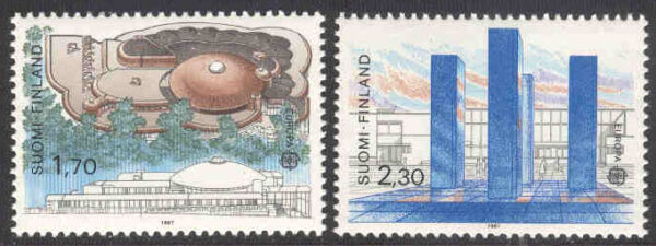 Finland - F 1022-1023 Europa CEPT 1987. Modern konst i arkitekturen, 2 kpl **