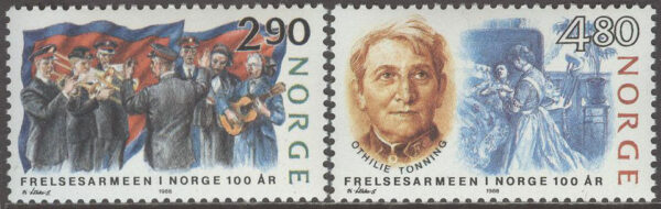 Norge - F 1026-1027 Frälsningsarmén i Norge 100 år - Musik, 2 kpl **