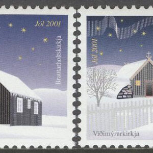 Island – F 1031-1032 Jul 2001 – Kyrkor, 2 kpl **