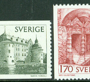Sverige – F 1031-1032 Europa CEPT 1978, Monumentalbyggnader, 2 kpl **