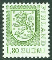 Finland – F 1036C1v1 Bruksserie IV. Vapentyp. Typ IIS  1,80 Mk bladgrön **