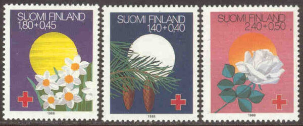 Finland - F 1045-1047 Röda Korset 1988, högtider, 3 kpl **