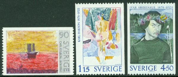 Sverige - F 1051-1053 Tre svenska konstnärer, 3 kpl **