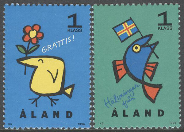 Åland - F  107-108 Hälsningsfrimärken, 2 kpl **