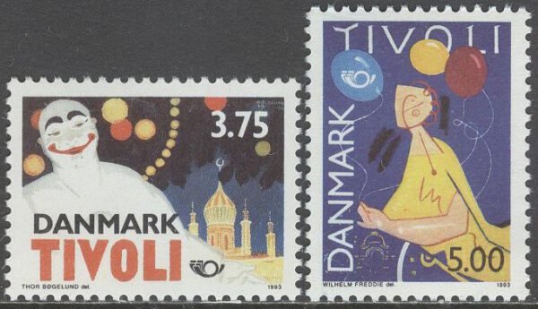 Danmark - F 1081-1082 Norden X. Turistmål - Tivoli, 2 kpl **