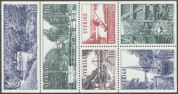 Sverige - F 1082-1087 Göta kanal, 6-block kpl **
