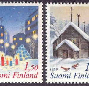 Finland – F 1097-1098 Julfrimärken 1989 – Träkyrka, 2 kpl **