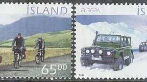 Island – F 1099-1100 Europa CEPT 2004 – Cyklar – Bilar, 2 kpl **