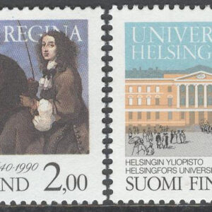 Finland – F 1107-1108 Helsingfors universitet 350 år – Häst & Byggnad, 2 kpl **