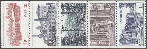 Sverige - F 1125-1129 Hälsingland, 5-strip kpl **
