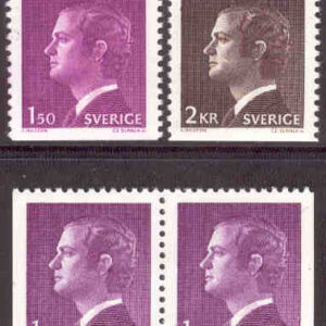 Sverige – F 1130-1131 Carl XVI Gustaf, typ I, 4 kpl **