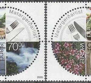 Island – F 1135-1136 Europa CEPT 2005 Gastronomi, 2 kpl **