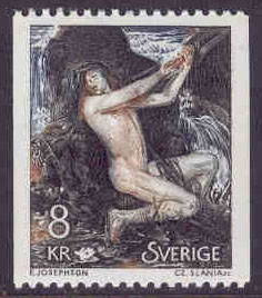 Sverige – F 1145 Näcken, målning av Ernst Josephsson, 1 kpl **